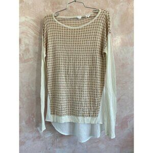 Design History Pullover‎ Sweater with Chiffon​